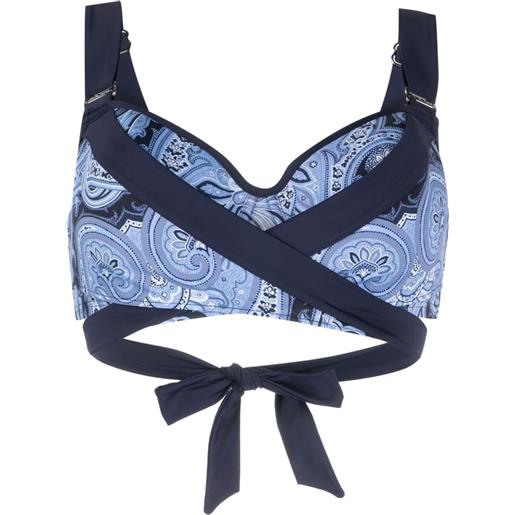 Marlies Dekkers top bikini cache coeur con stampa paisley - blu
