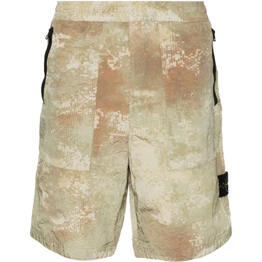 Stone Island shorts sportivi con stampa - verde