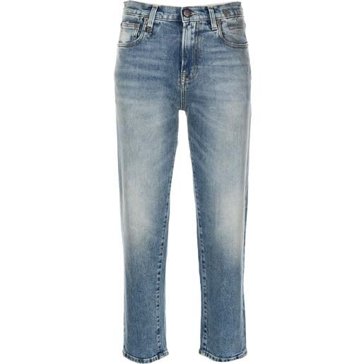 R13 jeans affusolati a vita alta - blu
