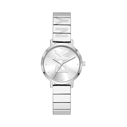 DKNY orologio the modernist da donna, movimento a tre lancette, cassa in lega argento 32 mm con bracciale in acciaio, ny2997