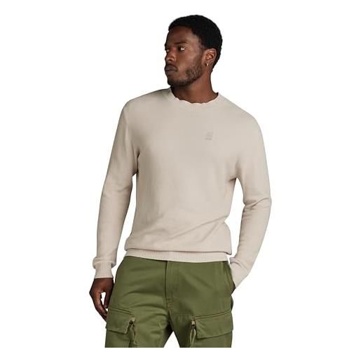 G-STAR RAW moss knitted sweater donna, beige (whitebait d24461-d631-1603), l