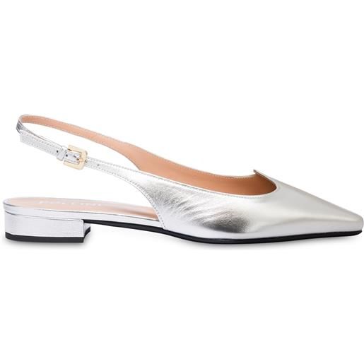 POLLINI ballerine in nappa laminata wave - argento