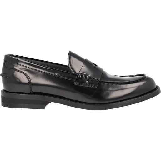 Doucal's mocassino nero penny loafer horse