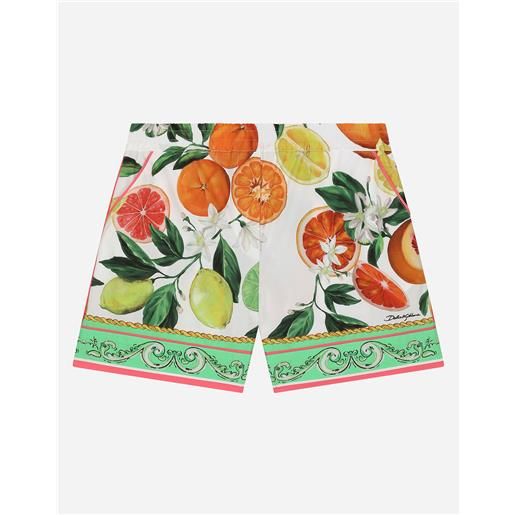Dolce & Gabbana shorts in popeline stampa arance e limoni