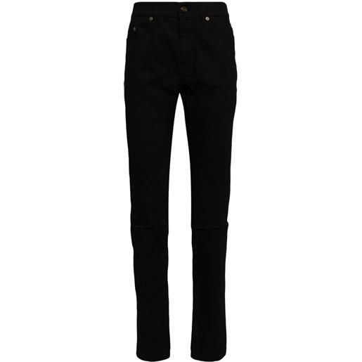 Saint Laurent jeans slim con effetto vissuto - nero