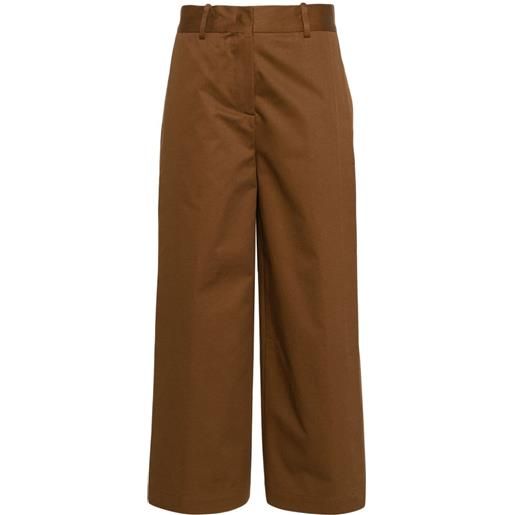 Semicouture pantaloni a gamba ampia con spacchi - marrone