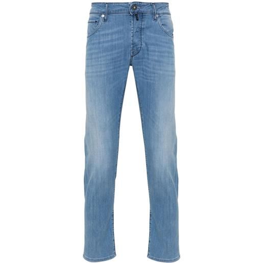 Incotex jeans affusolati a vita bassa - blu