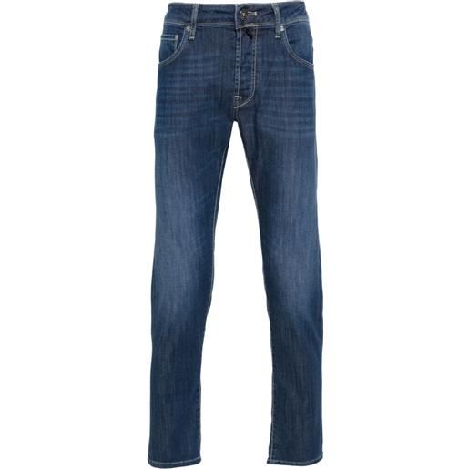 Incotex jeans affusolati a vita bassa - blu