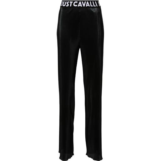Just Cavalli pantaloni con banda logo - nero
