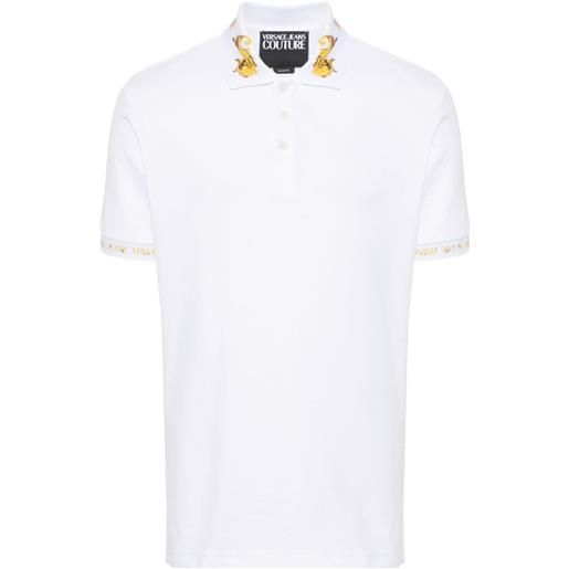 Versace Jeans Couture polo con stampa watercolour couture - bianco