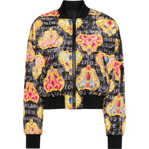 Versace Jeans Couture bomber con stampa heart-couture - nero