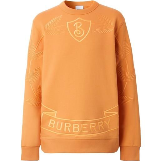 Burberry felpa con ricamo - arancione