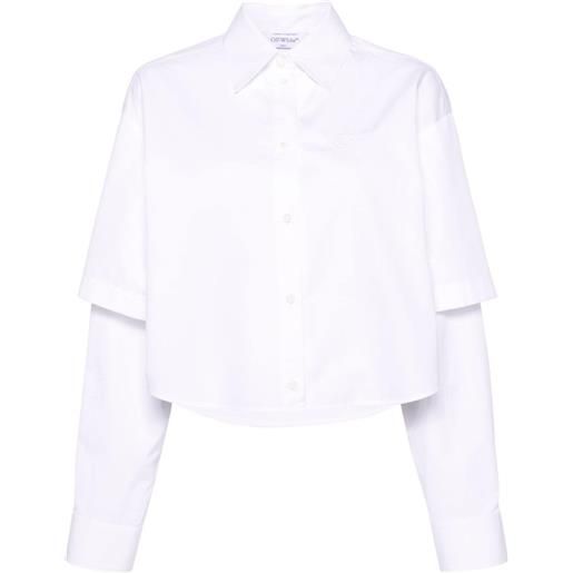 Off-White camicia con ricamo - bianco