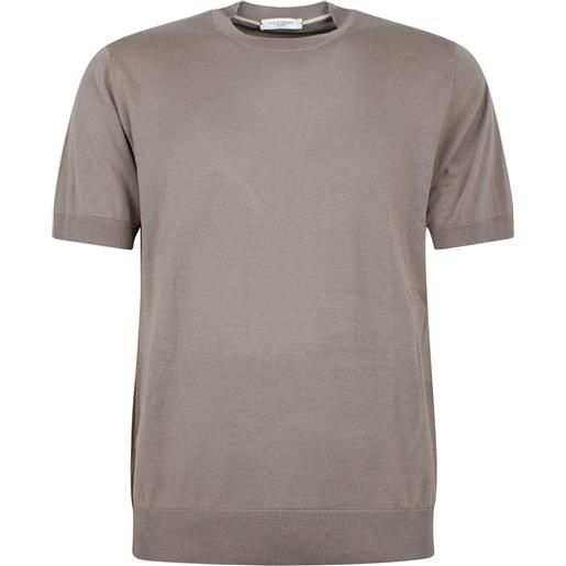 PAOLO PECORA t-shirt beige in maglia per uomo