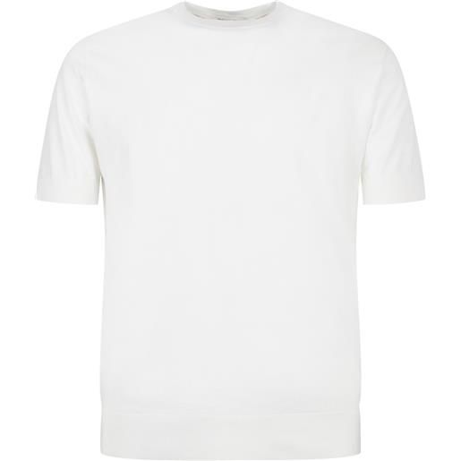 PAOLO PECORA t-shirt bianca in maglia per uomo