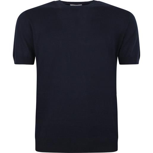 PAOLO PECORA t-shirt blu in maglia per uomo