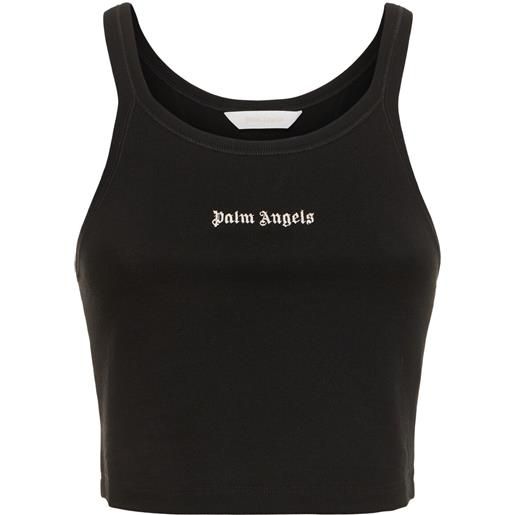 PALM ANGELS tank top in cotone con logo