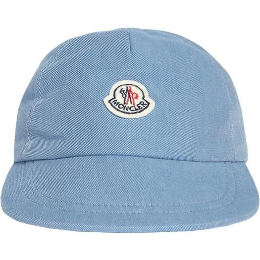 MONCLER cappello baseball in denim cotone con logo