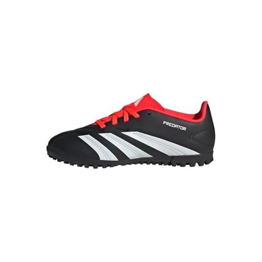 adidas predator. 4 l tf j, scarpe da ginnastica unisex-bambini e ragazzi, core black ftwr bianco solare rosso, 2.5 uk child