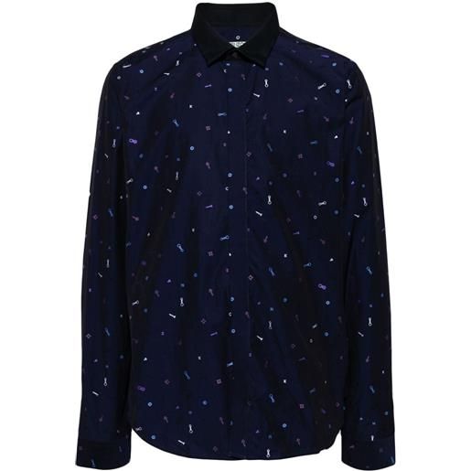 Kenzo camicia con ricamo - blu