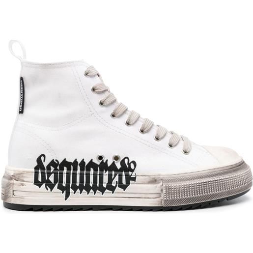 Dsquared2 sneakers con effetto vissuto berlin - bianco