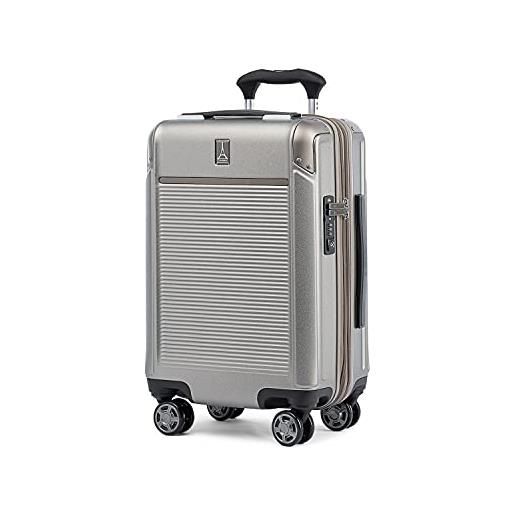 Travelpro platinum elite valigia rigida cabina 4 ruote 55x35x23cm, rigida, espandibile, 39 litri, colore sabbia metallizzato 10 anni di garanzia