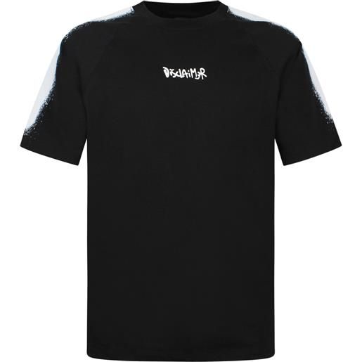 DISCLAIMER t-shirt nera con mini logo per uomo