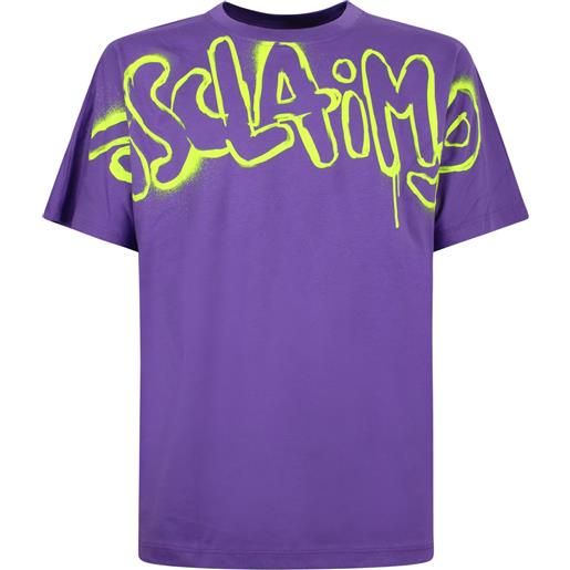 DISCLAIMER t-shirt viola con logo per uomo