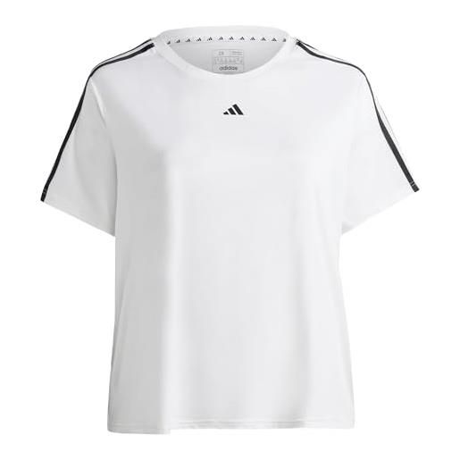 adidas maglietta a maniche corte da donna aeroready train essentials, a 3 strisce, taglia xxl, colore: bianco/nero
