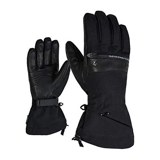 Ziener kanti as pr dcs, guanti da sci/sport invernali, impermeabili, traspiranti, molto caldi. Donna, nero, 6