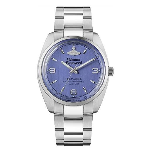 Vivienne Westwood orologio quarzo unisex, misura cassa 38.00mm con quadrante blu analogico e cinturino argento in cinturino in metallo vv274mblsl