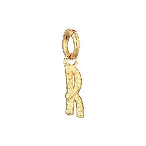 Elli pendentes donne lettera r look organico in argento sterlino 925 placcato oro