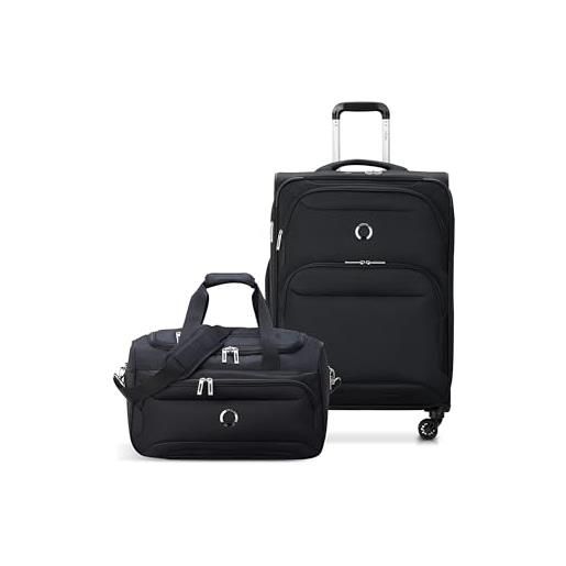 Delsey paris sky max 2.0 - bagaglio espandibile con ruote girevoli, nero, 2-piece set (21/24), sky max 2.0 - bagaglio espandibile con ruote girevoli