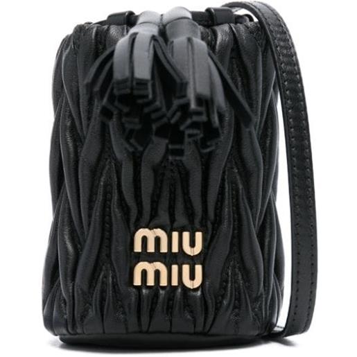 Miu Miu borsa mini matelassé con logo - nero