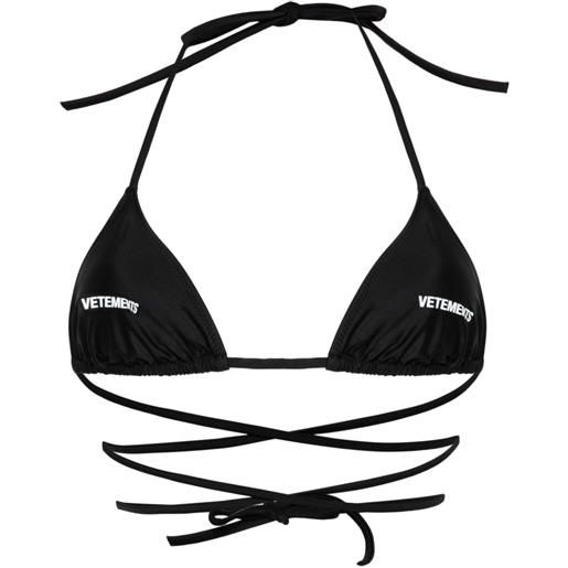 VETEMENTS top bikini a triangolo - nero