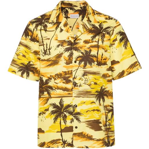 Moncler camicia con stampa palm tree - giallo