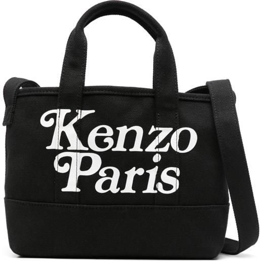 Kenzo borsa tote grande con stampa - nero