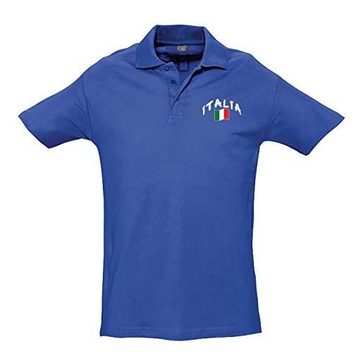 Supportershop polo rugby enfant italie bleu royal, unisex-bambini, blu, fr: l (taille fabricant: 10 ans)