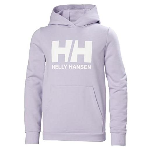 Helly Hansen jr hh logo hoodie 2.0, maglia di tuta unisex-bambini, 697 lilatech, 14 years