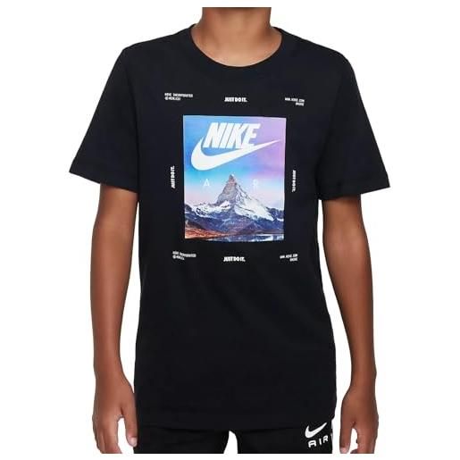 Nike dx1152-010 u nsw tee photo ho22 t-shirt unisex bambino nero taglia l