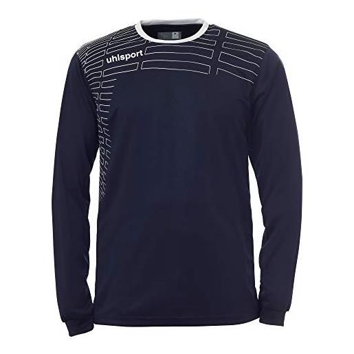 uhlsport (shirt&shorts damen, match team kit (magliette e pantaloncini) ls da donna, navy/bianco, xxl