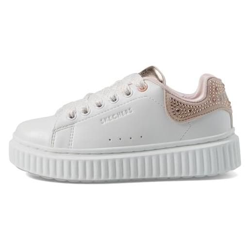 Skechers street girls, sneaker, white synthetic/rose trim, 37.5 eu