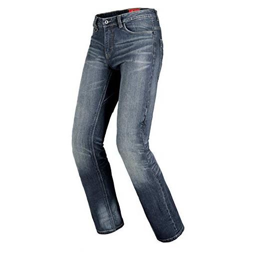 SPIDI, j tracker short, colore blue dark used, taglia 38, pantaloni moto uomo con protezioni, vestibilità slim, jeans moto pratici ed elasticizzati