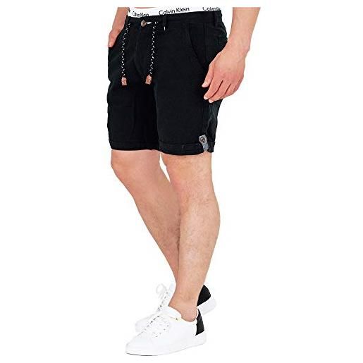Indicode uomini beauvals shorts | pantaloncini in cotone e lino black m