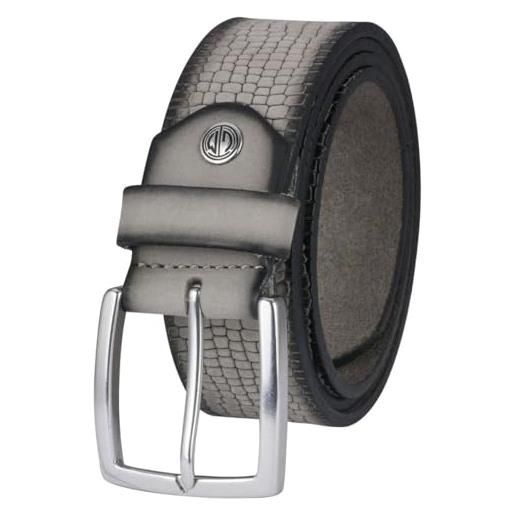 Lindenmann leather belt for men, men's leather belt, farbe/color: grigio, size us/eu: bundweite 120 cm gesamtlänge 135 cm w 47.5 xxl