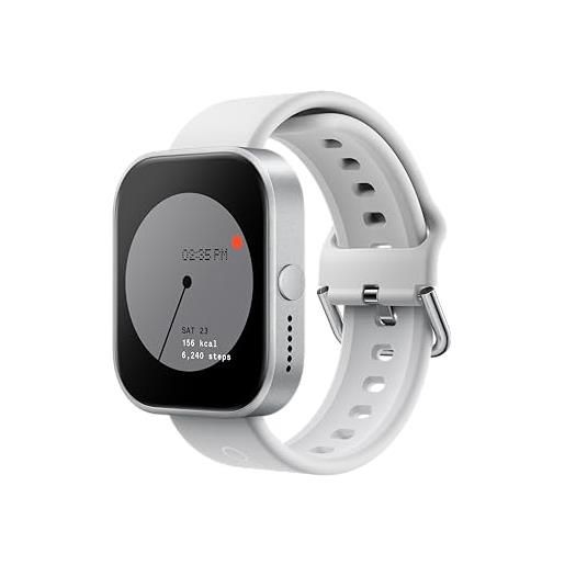 CMF by Nothing watch pro smartwatch con schermo amoled di 1.96', fitness tracker, multi-sistema gps integrato, chiamata bluetooth con riduzione rumore tramite ai e fino a 13 d'autonomia- argento