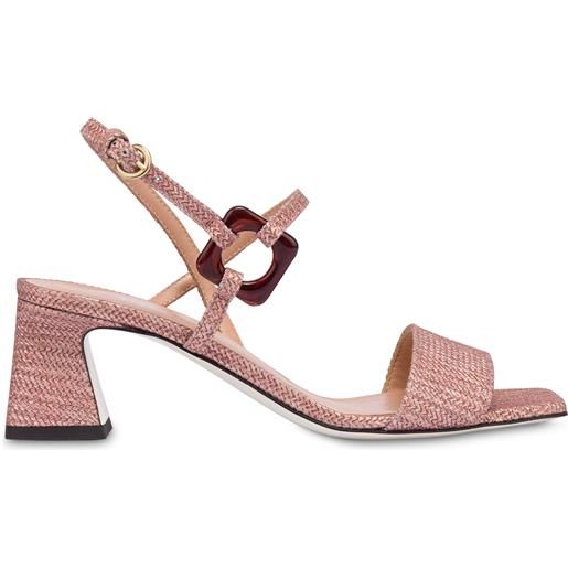 POLLINI sandali in vitello stampa intreccio between the lines - rosa