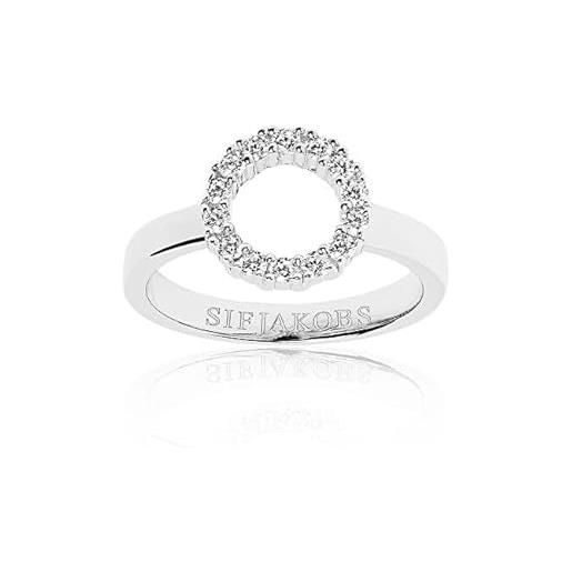 Sif Jakobs anello silver minimalist ring with cubic zirconia biella sj-r337-cz - circuito: 50 mm ssf0063-50 marca, estándar, metallo non prezioso, nessuna pietra preziosa