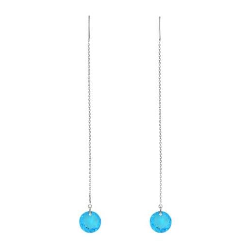 Ellen Kvam Jewelry ellen kvam classic crystal threader earring- light blue