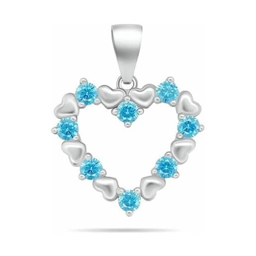 Brilio ciondolo gentle silver pendant with light blue zircons pt19wa sbs1110 marca, estándar, metallo, nessuna pietra preziosa